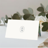 Ivory | Chic Monogram Floral Wedding  プレイスカード