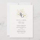 Ivory | Chic Monogram Wedding Invitation Card セーブザデート (正面)