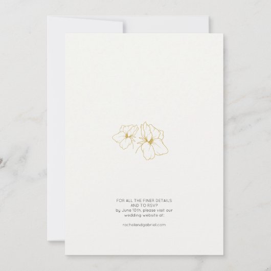 Ivory | Chic Monogram Wedding Invitation Card セーブザデート (裏面)