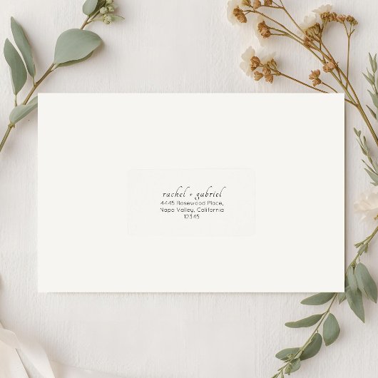 Ivory | Chic Simple Clean Wedding Address  ラベル