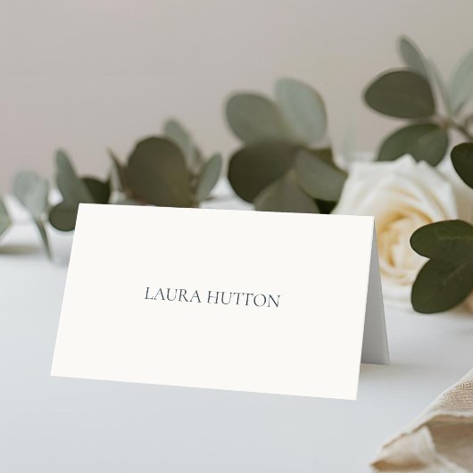 Ivory | Chic Simple Wedding Floral Place Card プレイスカード