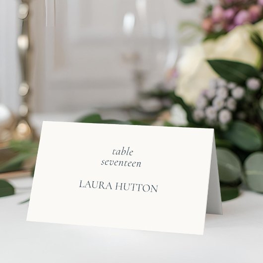 Ivory | Chic Simple Wedding Folded Place Card プレイスカード