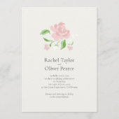 Ivory | Chic Watercolor Floral QR Wedding  招待状 (正面)