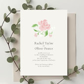 Ivory | Chic Watercolor Floral Wedding  招待状