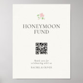 Ivory | Chic Wedding Honeymoon Fund Poster ポスター (正面)
