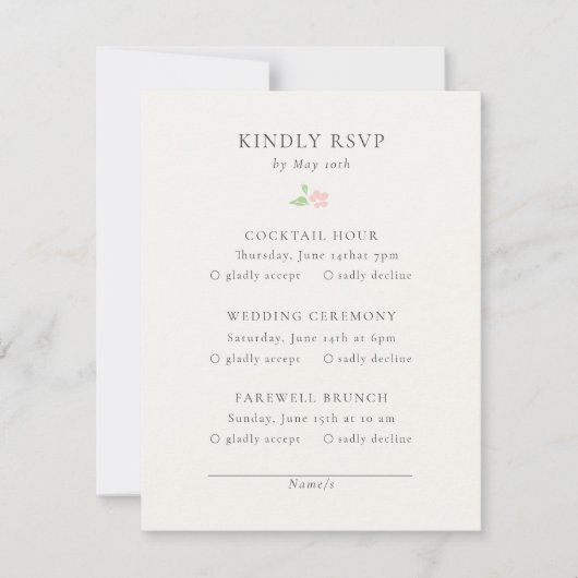 Ivory | Chic Wedding RSVP Response Card (正面)