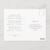 Ivory | Chic Wedding RSVP Response Postcard ポストカード (裏面)