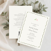 Ivory | Chic & Whimsical Floral Wedding Invitation 招待状
