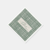 Ivory Christmas Poinsettia Sage elegant スタンダードカクテルナプキン (角)