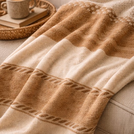 Ivory Clay Weave Fleece Blanket フリースブランケット