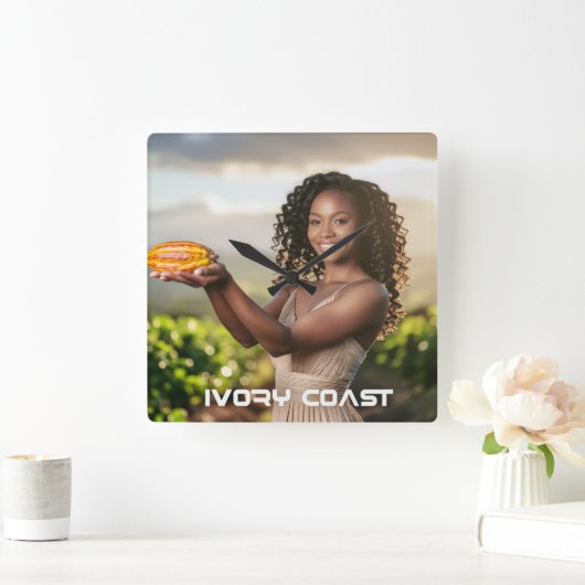 IVORY COAST スクエア壁時計 (ホーム)