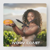 IVORY COAST スクエア壁時計 (正面)