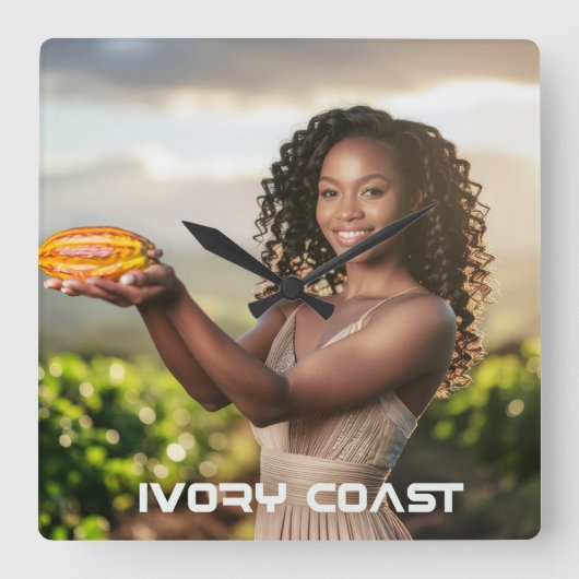 IVORY COAST スクエア壁時計 (正面)