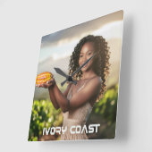 IVORY COAST スクエア壁時計 (傾斜)