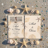 Ivory Coast Coastal Wedding Invitation Editable 招待状