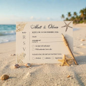 Ivory Coast Coastal Wedding RSVP Card Editable