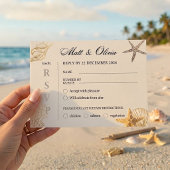 Ivory Coast Coastal Wedding RSVP Card Editable