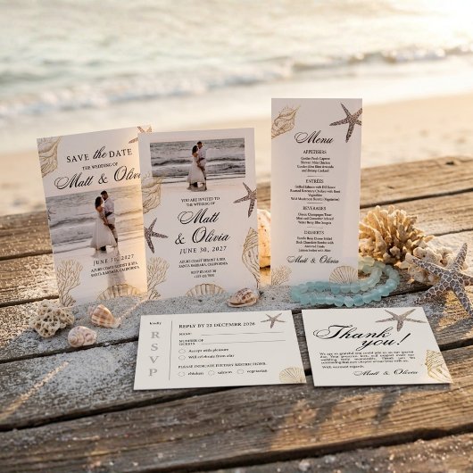 Ivory Coast Coastal Wedding RSVP Card Editable