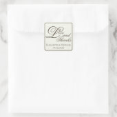 Ivory Coffee Modern "Love and Thanks" スクエアシール (バッグ)