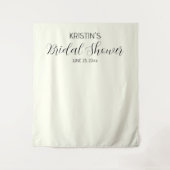 Ivory Color Bridal Shower Photo Backdrop タペストリー (正面)
