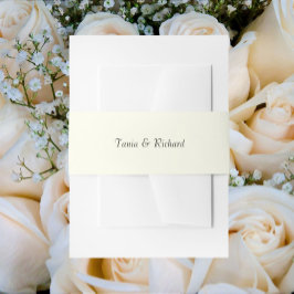 Ivory Color Simple Stylized Name Wedding 招待状ベリーバンド