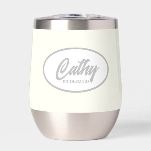 Ivory Color Stylized Name Wedding Bridesmaid (正面)