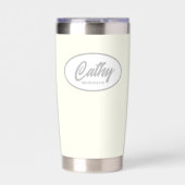 Ivory Color Stylized Name Wedding Bridesmaid 保温保冷タンブラー (正面)