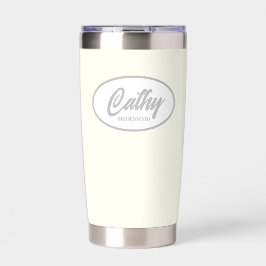 Ivory Color Stylized Name Wedding Bridesmaid 保温保冷タンブラー