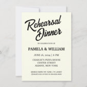 Ivory Color Wedding Rehearsal Dinner 招待状 (正面)