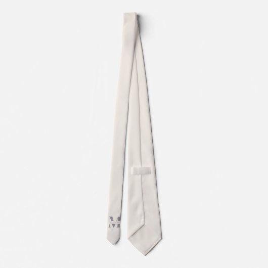Ivory Cream | Custom Monogram Wedding Groomsmen  ネクタイ (裏面)