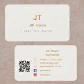 Ivory cream gold modern minimalist premium 名刺