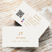 Ivory cream gold modern minimalst 名刺