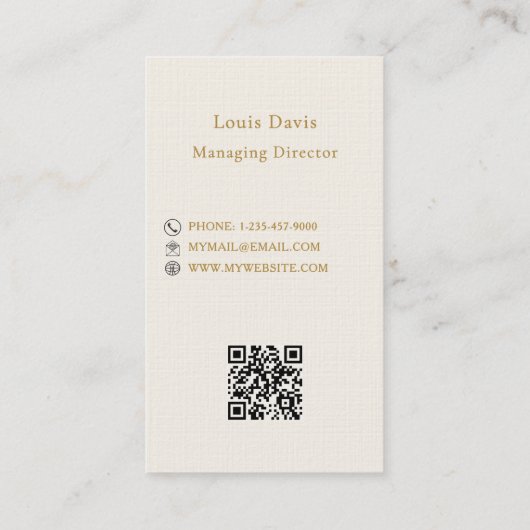 Ivory cream gold modern minimialst premium logo 名刺 (裏面)