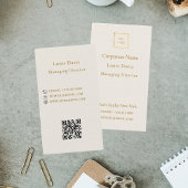 Ivory cream gold modern minimialst premium logo 名刺