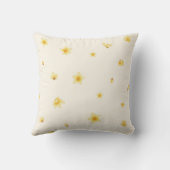 Ivory Cream Japanese Wintersweet Floral Pattern クッション (裏面)