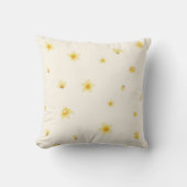 Ivory Cream Japanese Wintersweet Floral Pattern クッション (正面)