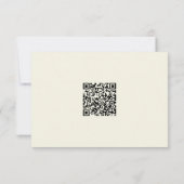Ivory Cream Minimalist Frame Wedding QR Code 出欠カード (裏面)