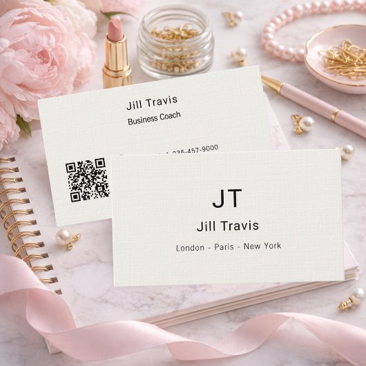 Ivory cream modern minimalst luxury 名刺