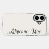 Ivory Cream Modern Script Monogram Name Case-Mate iPhoneケース (裏面 (横))