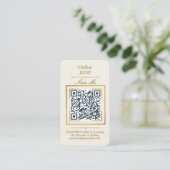 Ivory Cream | Photo Online RSVP QR Code Wedding  エンクロージャーカード (スタンド正面)