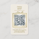 Ivory Cream | Photo Online RSVP QR Code Wedding  エンクロージャーカード (正面)