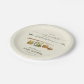 Ivory Cream Reel Excited Baby Shower ペーパープレート (アングル)