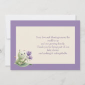 Ivory Cute Caterpillar Custom Baby Shower サンキューカード (裏面)