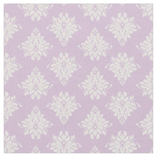 Ivory Damasks on Light Purple ファブリック (クローズアップ)