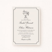 Ivory Double Frame Fruit Bowl Wedding Invitation 案内状