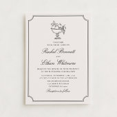 Ivory Double Frame Fruit Bowl Wedding Invitation 案内状