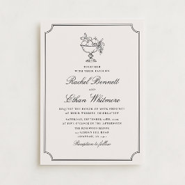 Ivory Double Frame Fruit Bowl Wedding Invitation 案内状