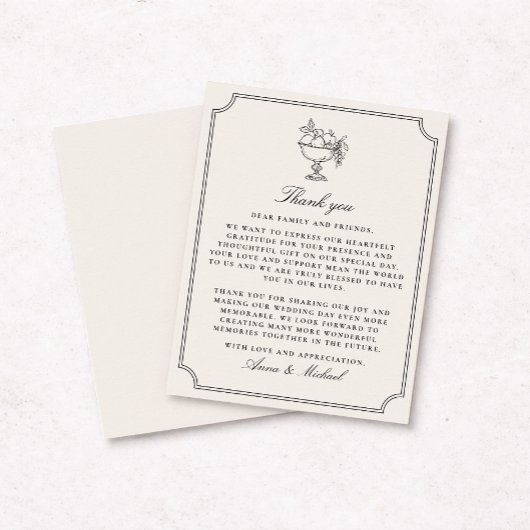Ivory Double Frame Wedding Thank You Card セーブザデート