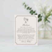 Ivory Double Frame Wedding Thank You Card セーブザデート (スタンド正面)
