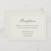 Ivory Dreams Formal Traditional Wedding Reception エンクロージャーカード (正面/裏面)